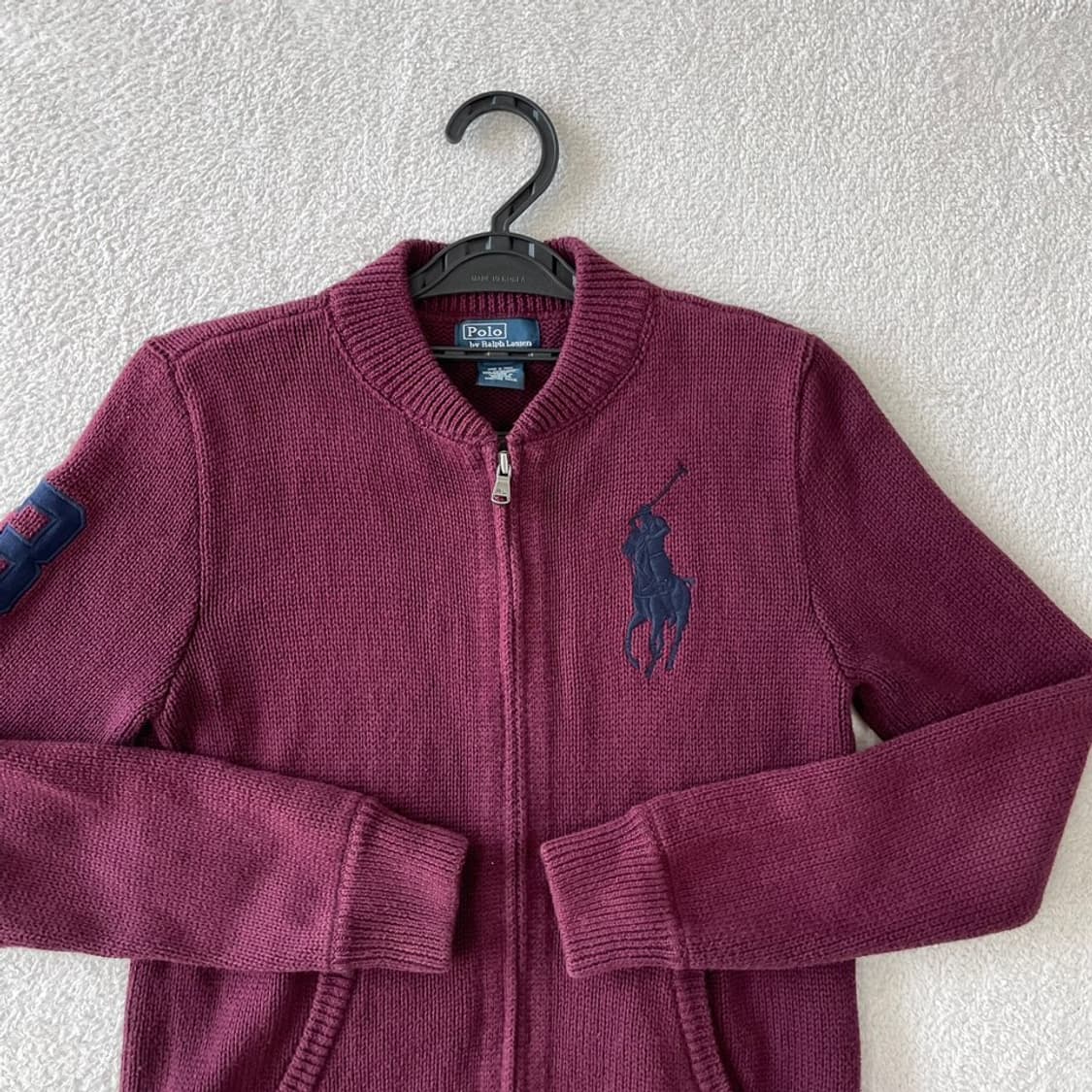폴로 빅포니 버건디 니트집업 자켓 44-55 상품이미지2