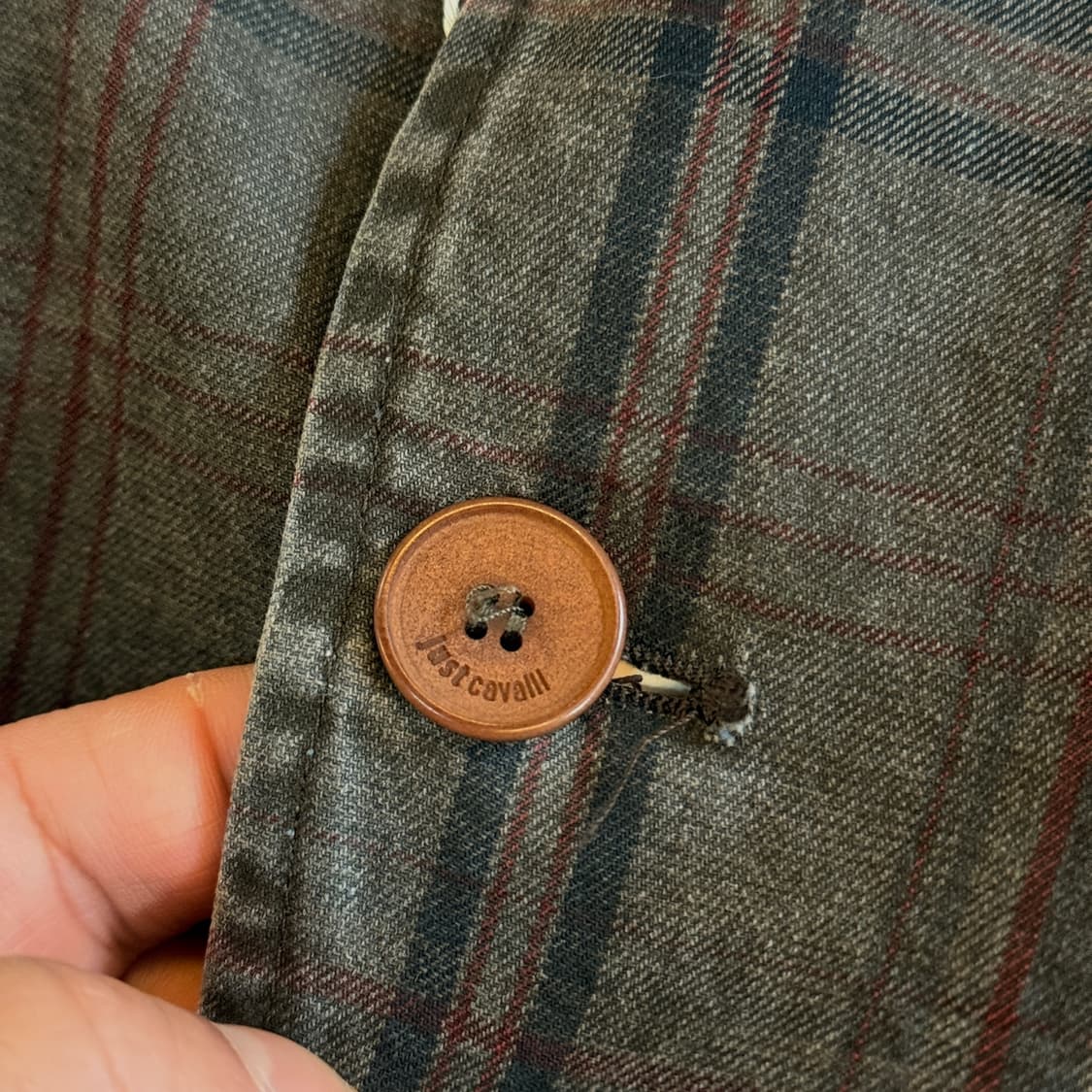 저스트 카발리 빈티지 체크패턴 라이트 코튼 블레이저 자켓 상품이미지3