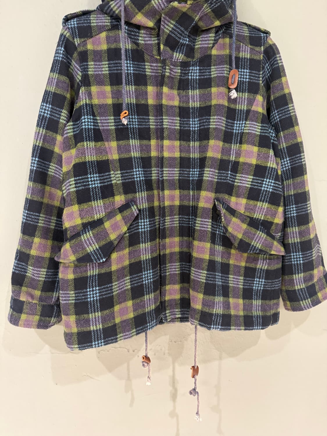 check pattern high-neck detail coat 상품이미지8