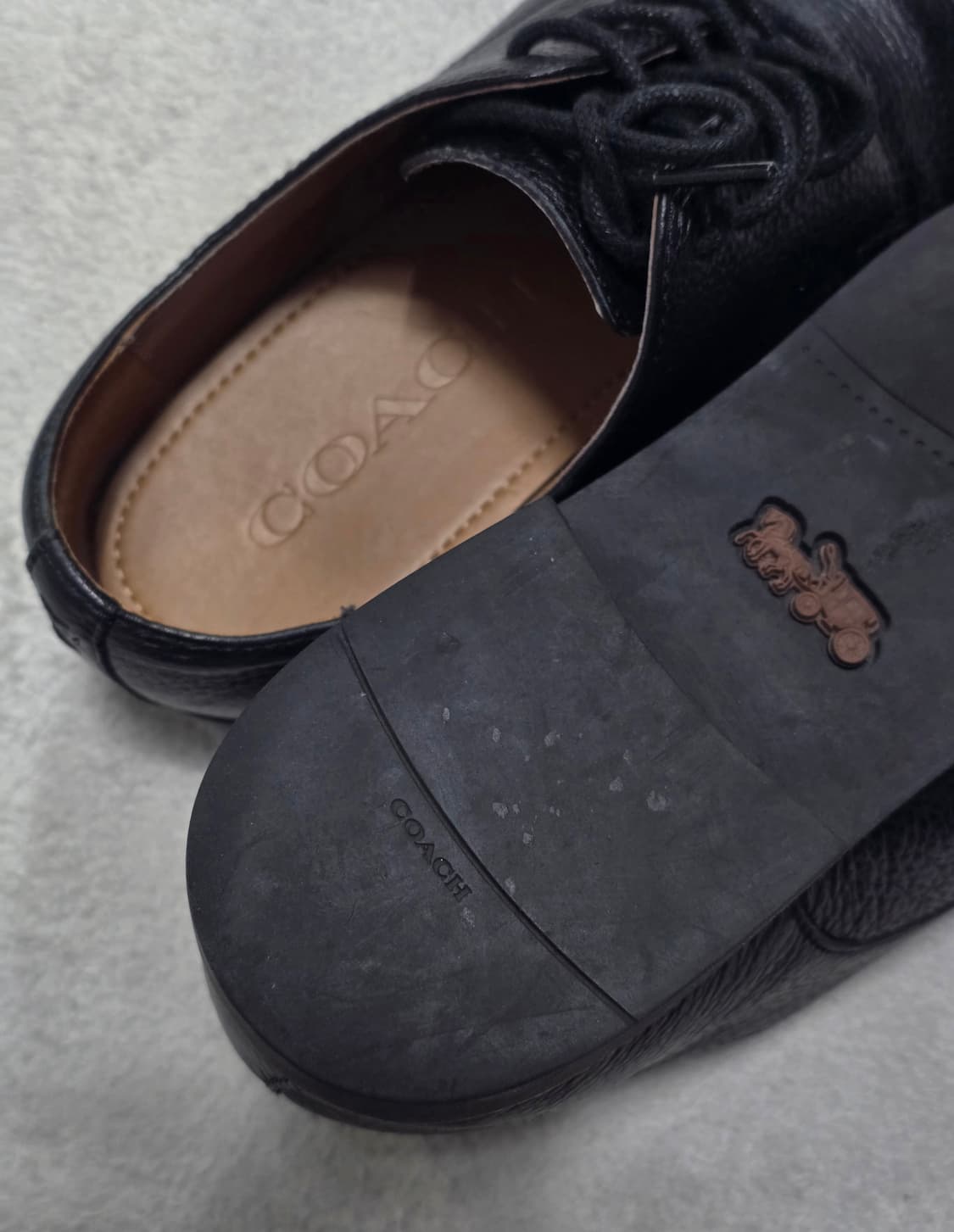 Coach 코치 더비 레더 구두 블랙 265 상품이미지6