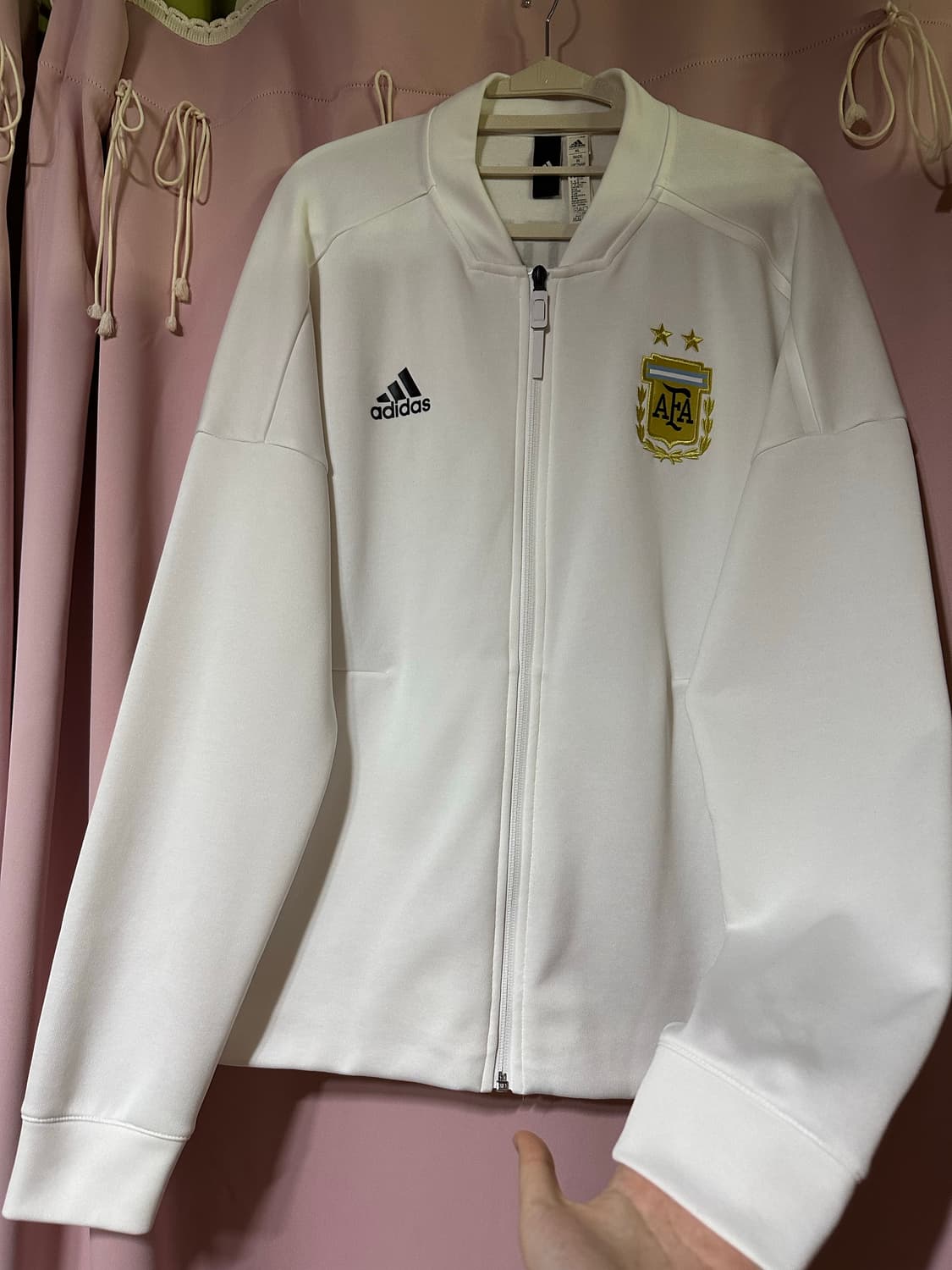 아디다스져지 아디다스 화이트 아디다스 아르헨티나 집업 트랙탑 삼선  상품이미지3