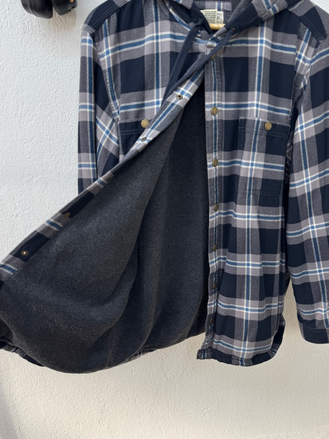 엘엘빈 플리스 체크 후드 자켓(T30) 상품이미지6