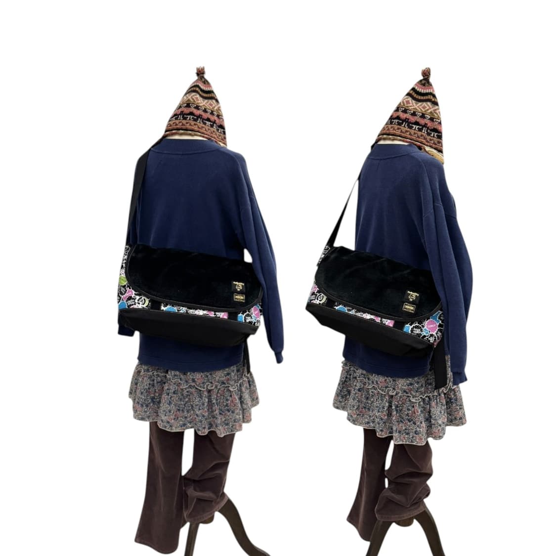 포터 x 아트모스 x 헬로키티 메신저백 블랙 상품이미지10