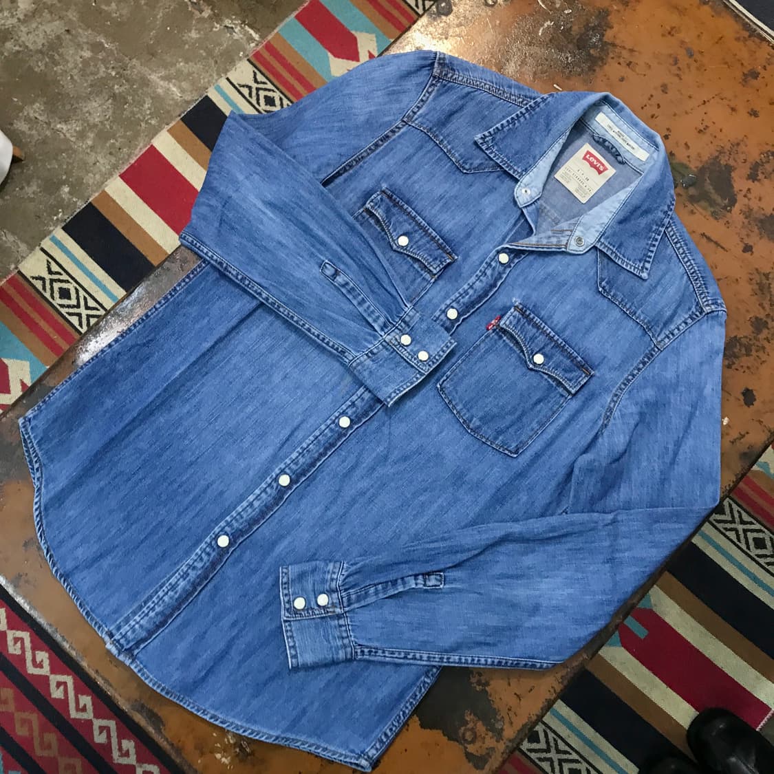 리바이스 진 중청 데님 웨스턴 셔츠 여성 55 66 남성 97 상품이미지2