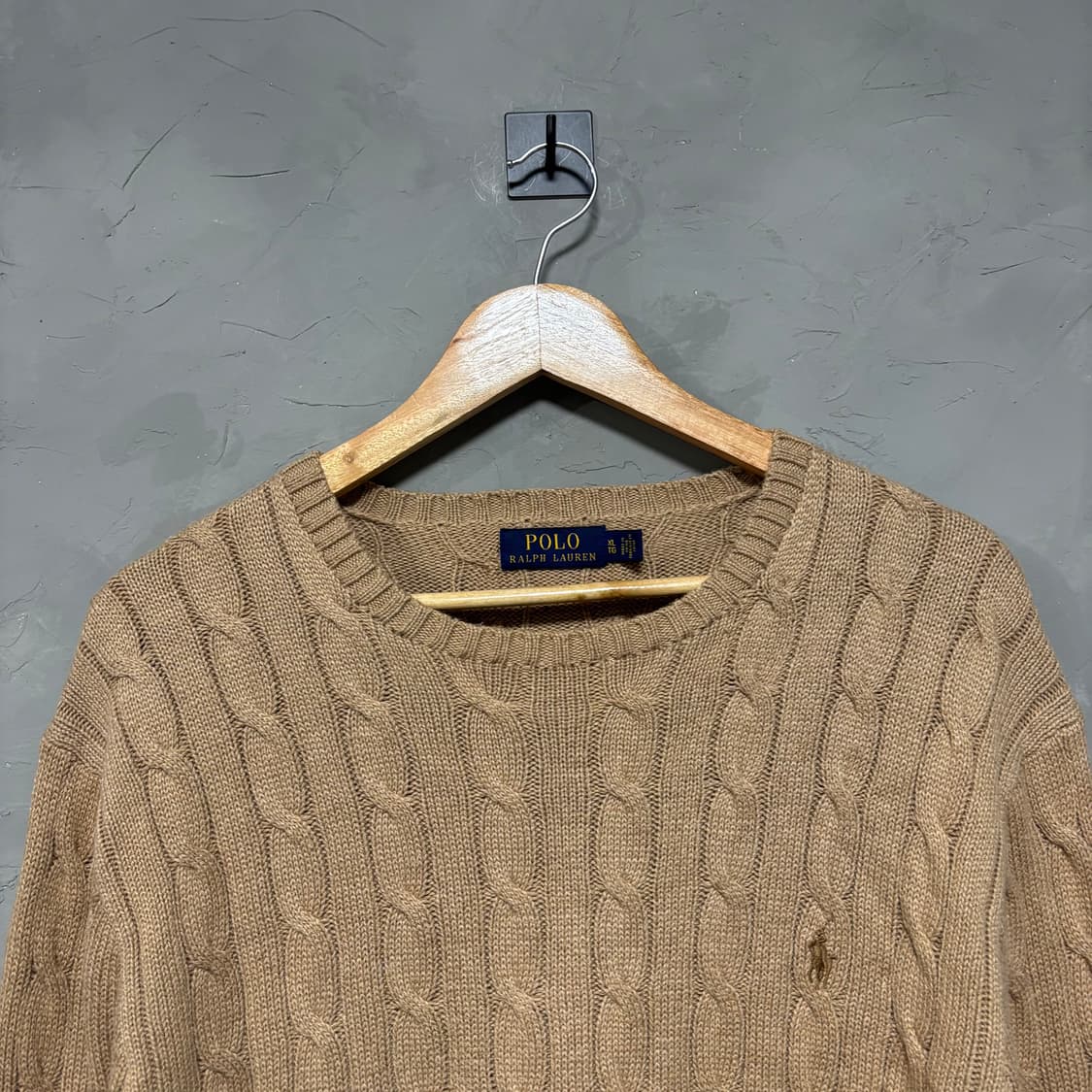 폴로 랄프로렌 신형 꽈배기 니트 카멜 브라운 상품이미지2