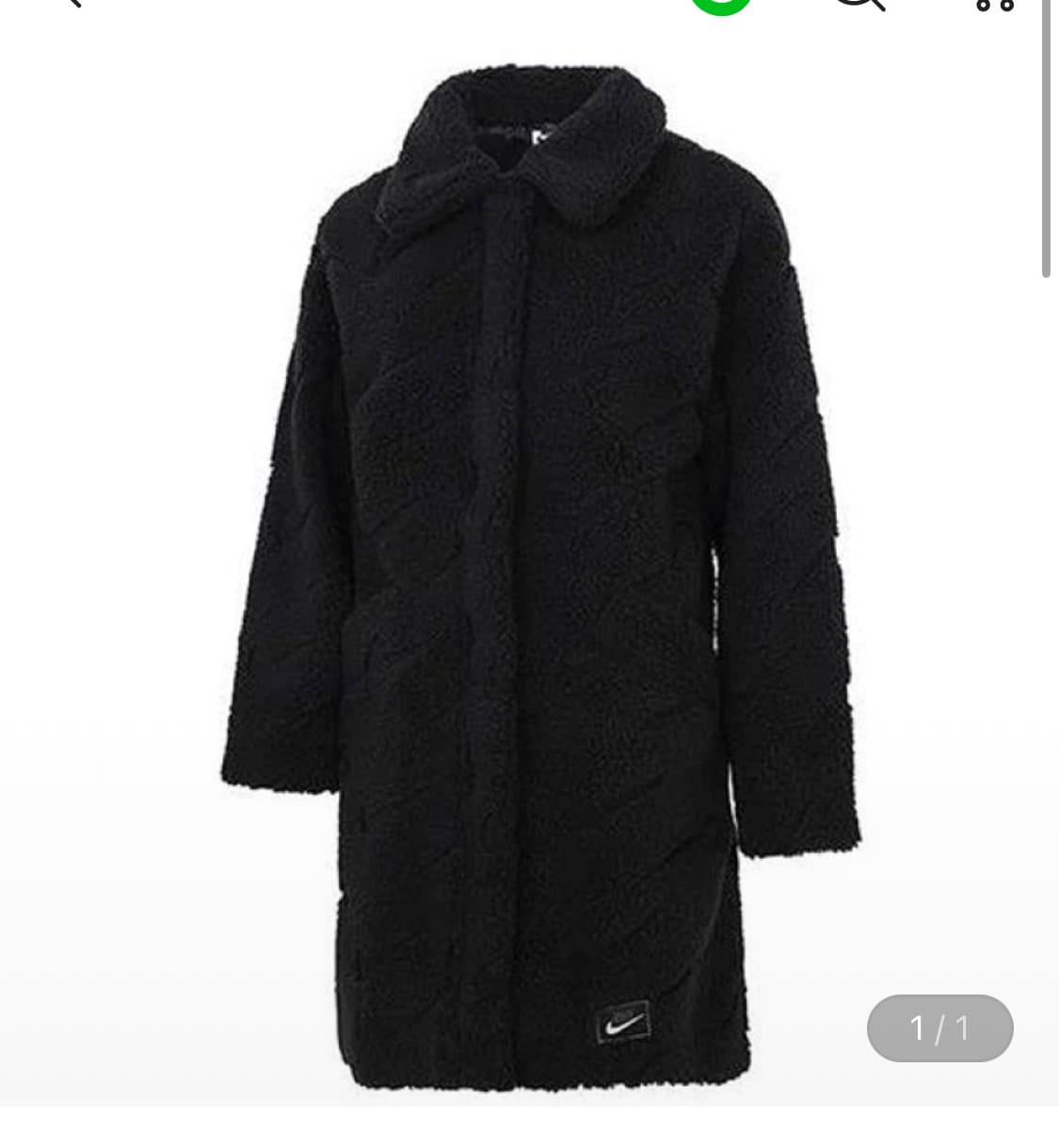 나이키 우먼스 아이콘 클래쉬 셰르파 플리스 롱 자켓 블랙 L사이즈 상품이미지1