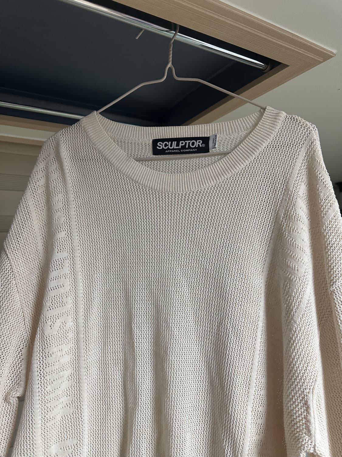 스컬프터 니트 Striped Mesh Sweater Ivory 상품이미지5