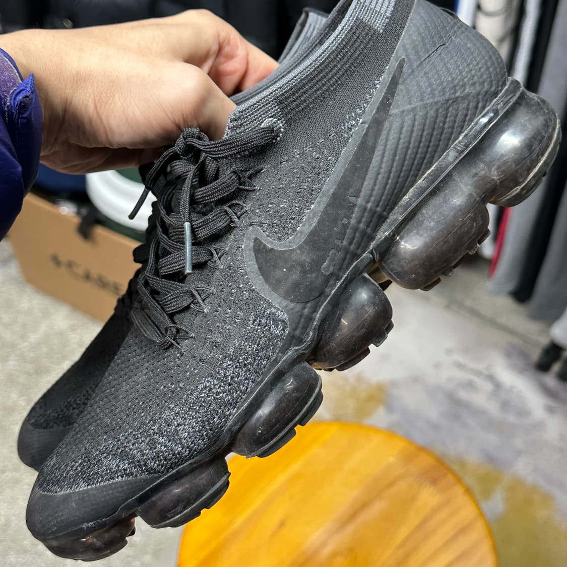 나이키 베이퍼맥스 플라이니트 블랙 다크 그레이 270 상품이미지3