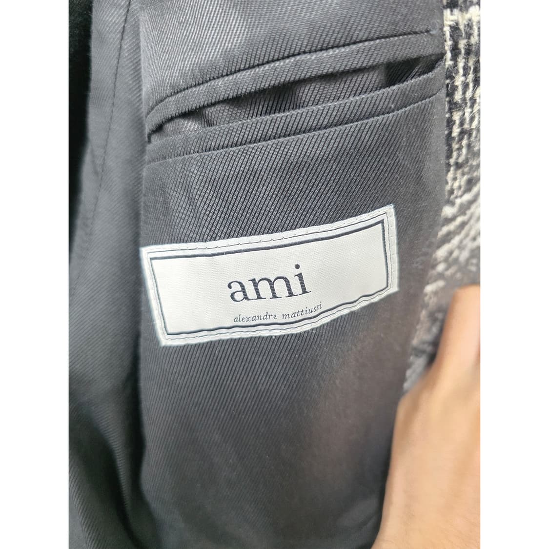 택포// 아미 AMI 겨울 모혼방 체크코트 상품이미지2