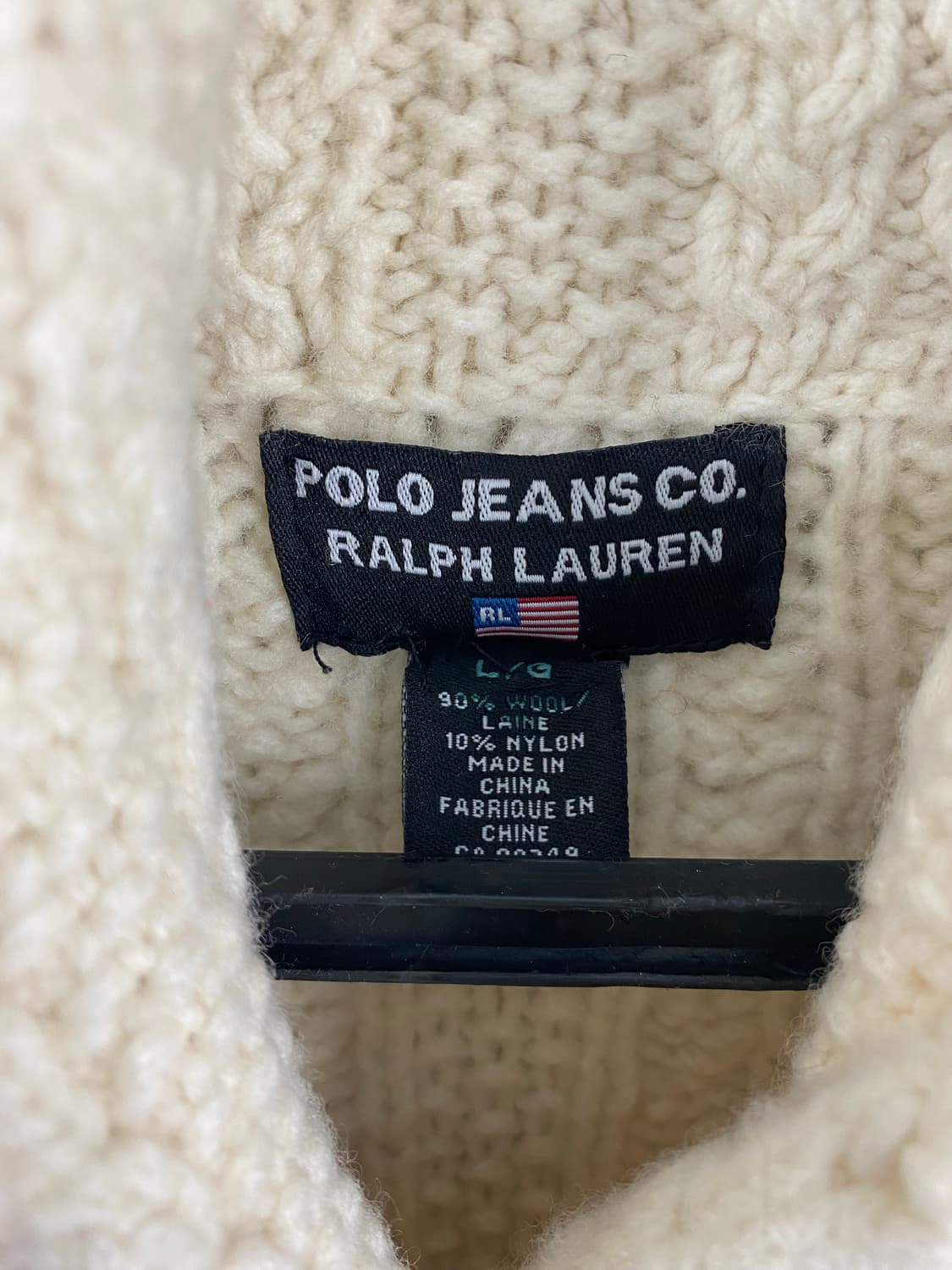 폴로 진스 랄프로렌 꽈배기 울 니트 롱 가디건 L 상품이미지3