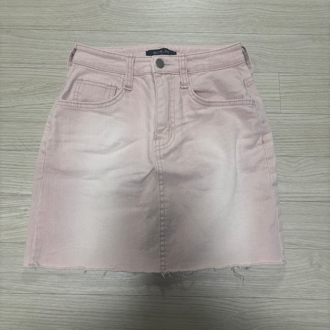 [새상품] 핑크 워싱 H라인 미니 스커트 S 상품이미지7