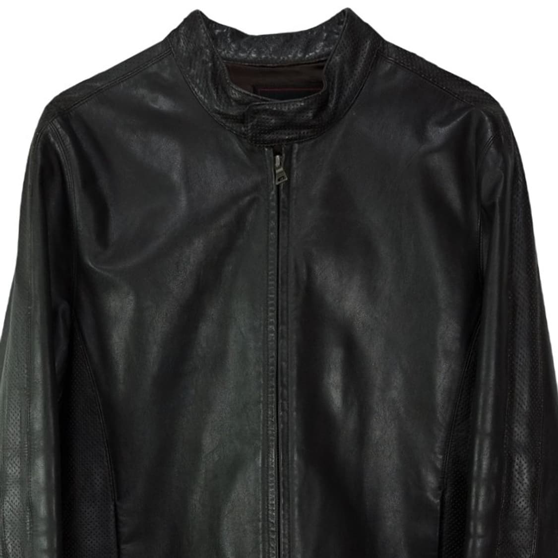 [게스] 리얼 카우 레더 소가죽 싱글 집업 레더 자켓 블랙 M19168 상품이미지4