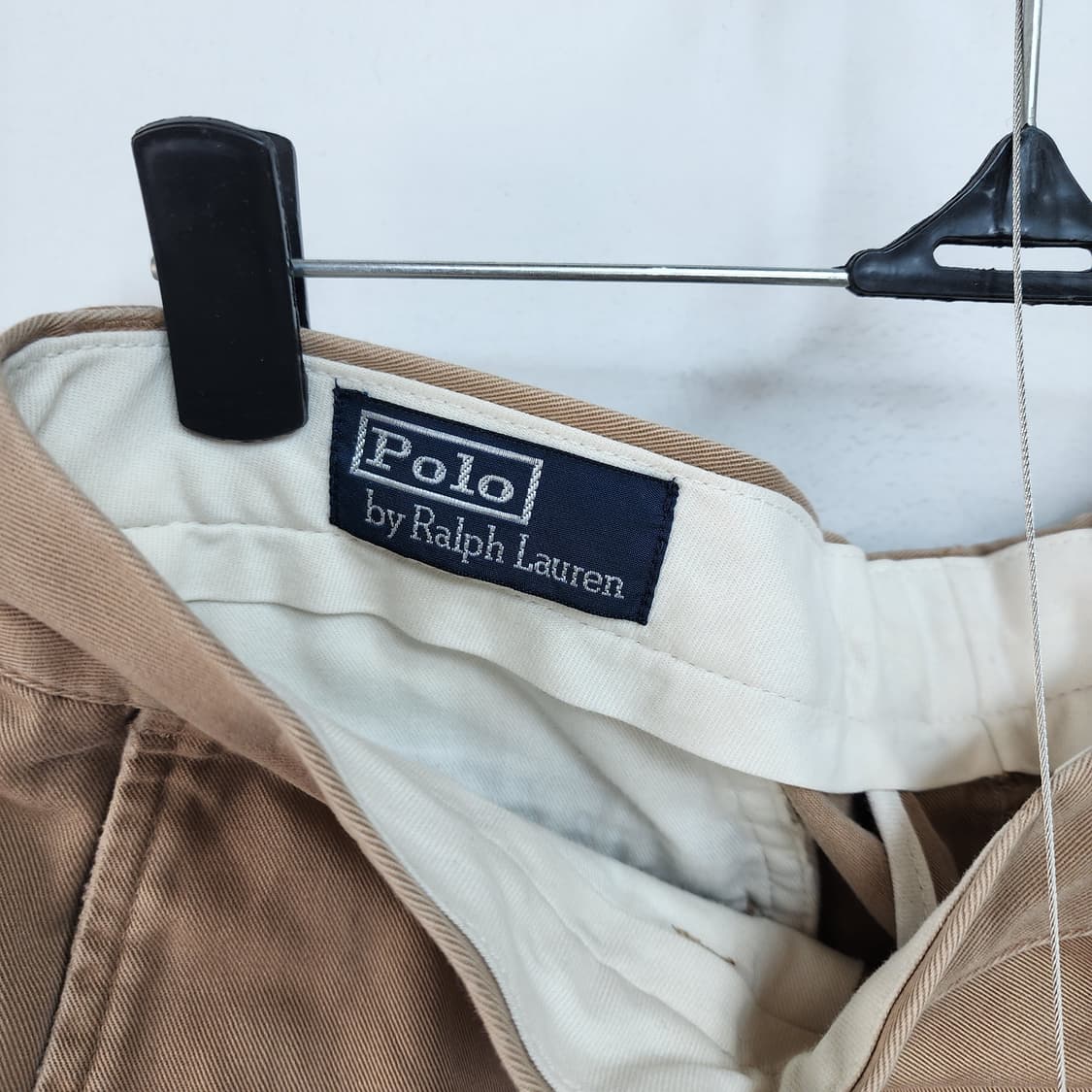 폴로 베이지색 주름 면바지 상품이미지5