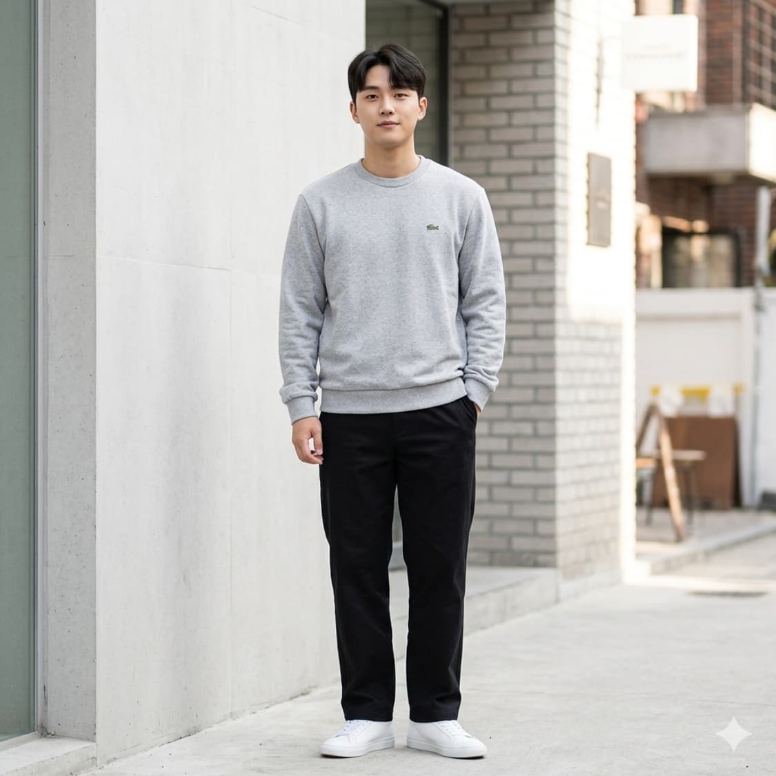 라코스테 클래식 핏 크루넥 맨투맨 상품이미지1