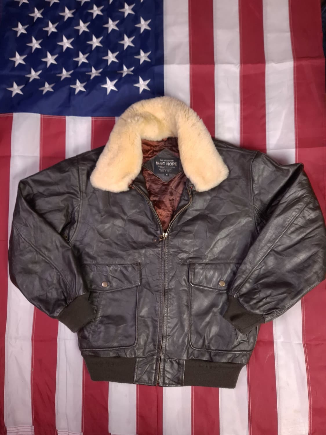 90's 일본판 맥호프 밀리터리 리얼레더 항공자켓 상품이미지1