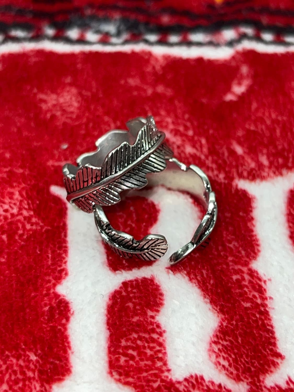 페더 아메카지 반지 남녀공용 오픈링 깃털반지 상품이미지3