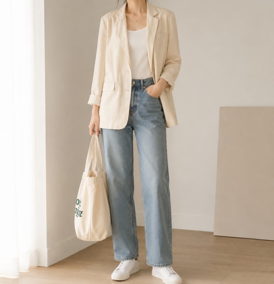 [STILE BENETTON] 베네통 정품 린넨 혼방 여름 자켓 판매합니 상품이미지6