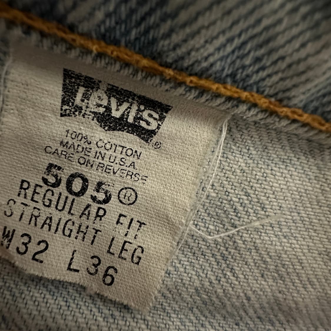 LEVI'S 505 90's usa made orangetab denim 상품이미지7