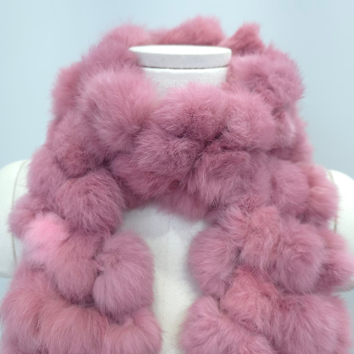 핑크 폼폼 롱 머플러 일본빈티지 상품이미지4