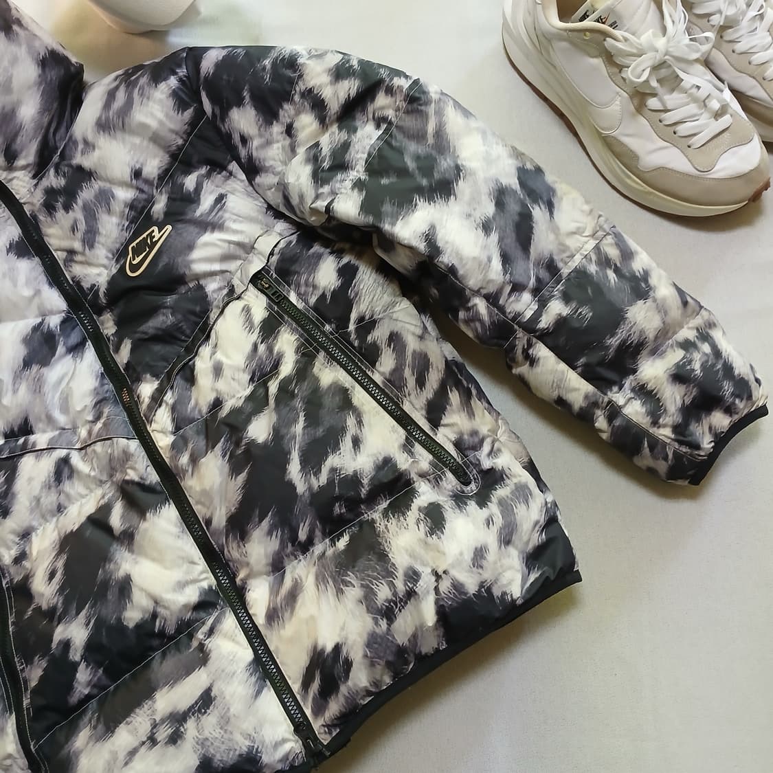 Nike 나이키 윈드러너 패딩 덕다운 화이트카모 투웨이 자켓 상품이미지3