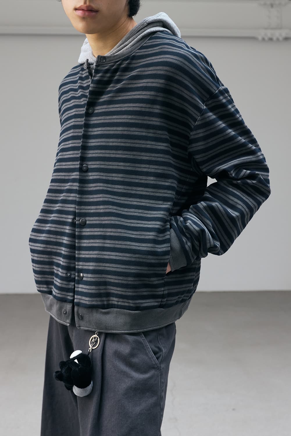 해칭룸 스트라이프 가디건 블루 2 상품이미지2