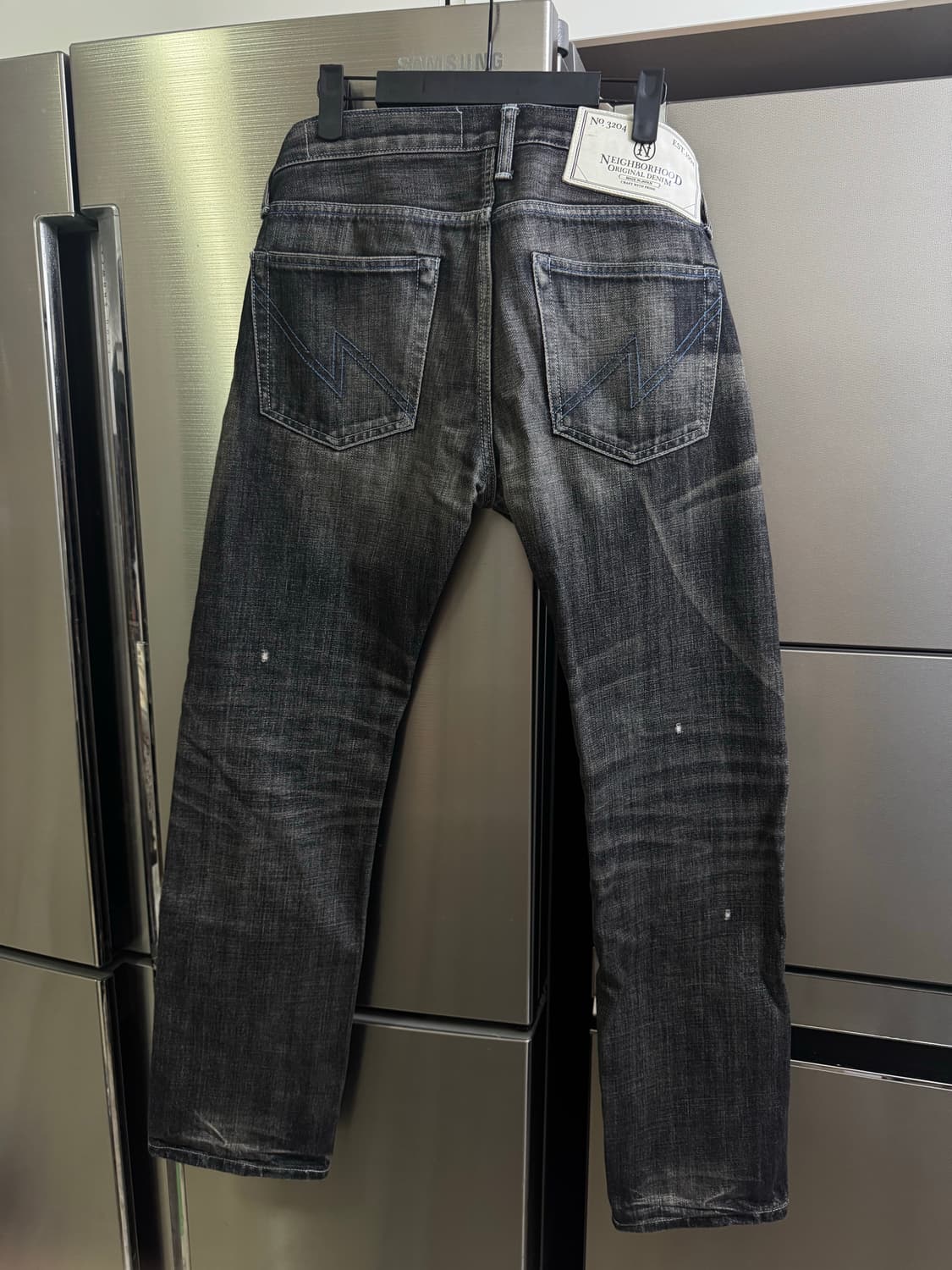 네이버후드 내로우핏 흑청 데님 상품이미지2