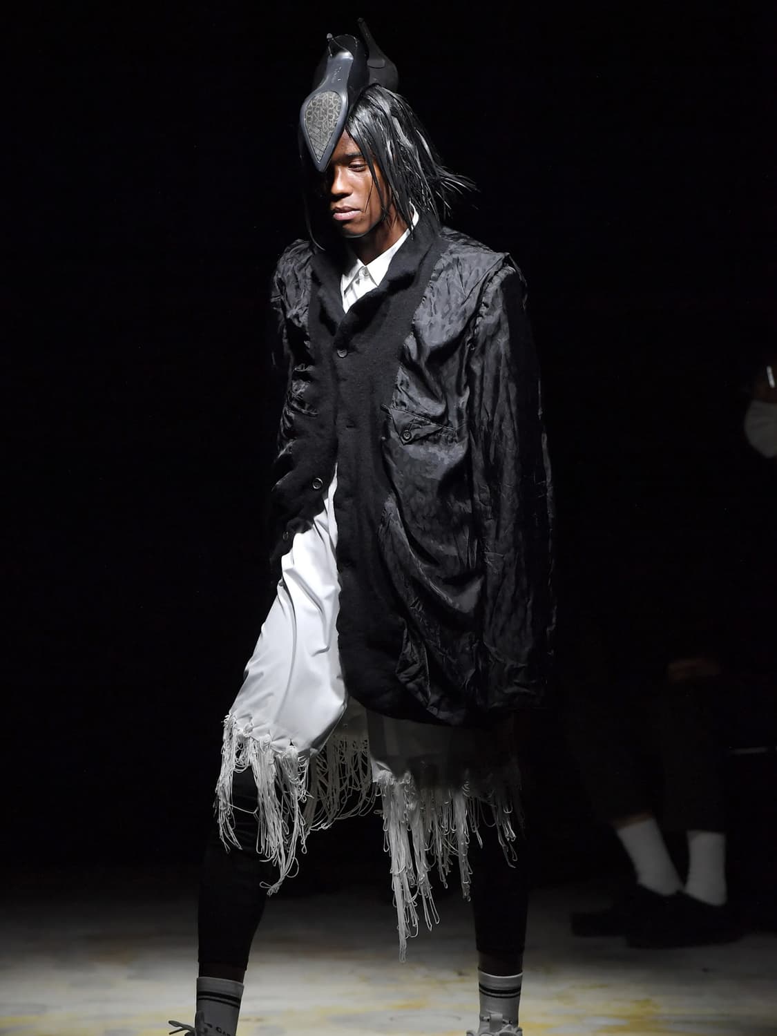 꼼데가르송 옴므 플러스 사선 축융 울 롱코트 상품이미지7