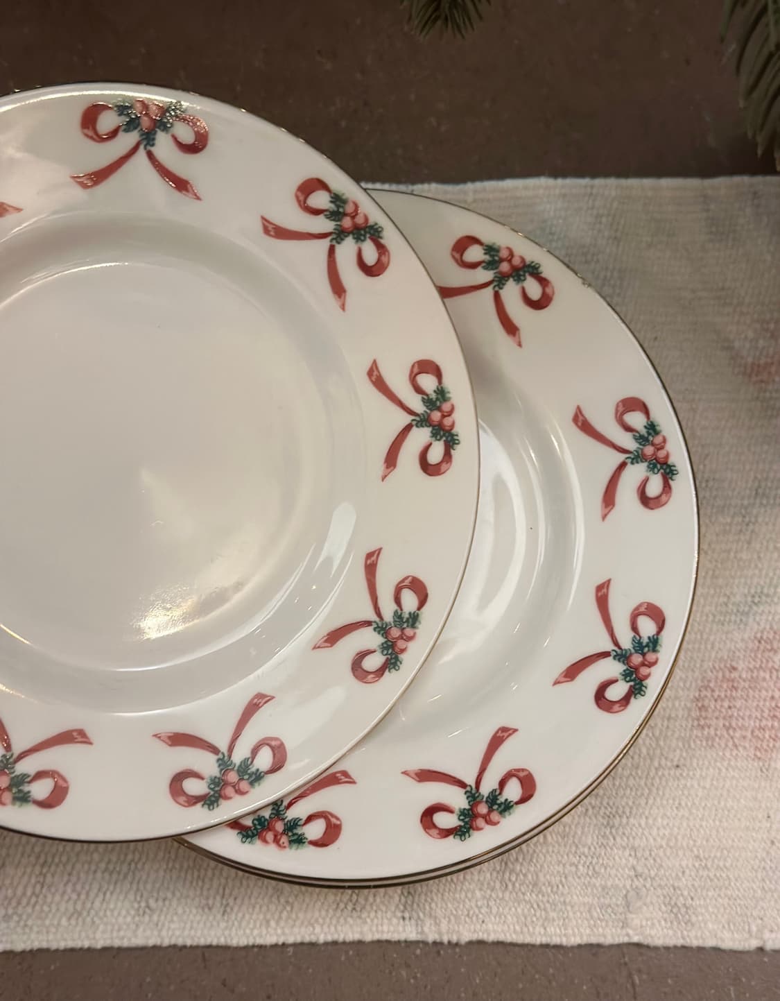 빈티지 크리스마스 리본 접시 상품이미지2