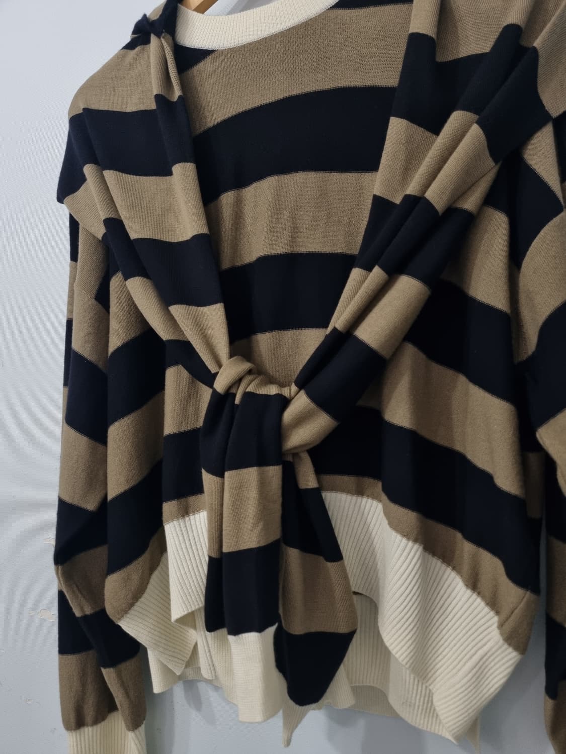 새상품 SONIA RYKIEL 스트라이프 후드 케이프 니트 55반 상품이미지4
