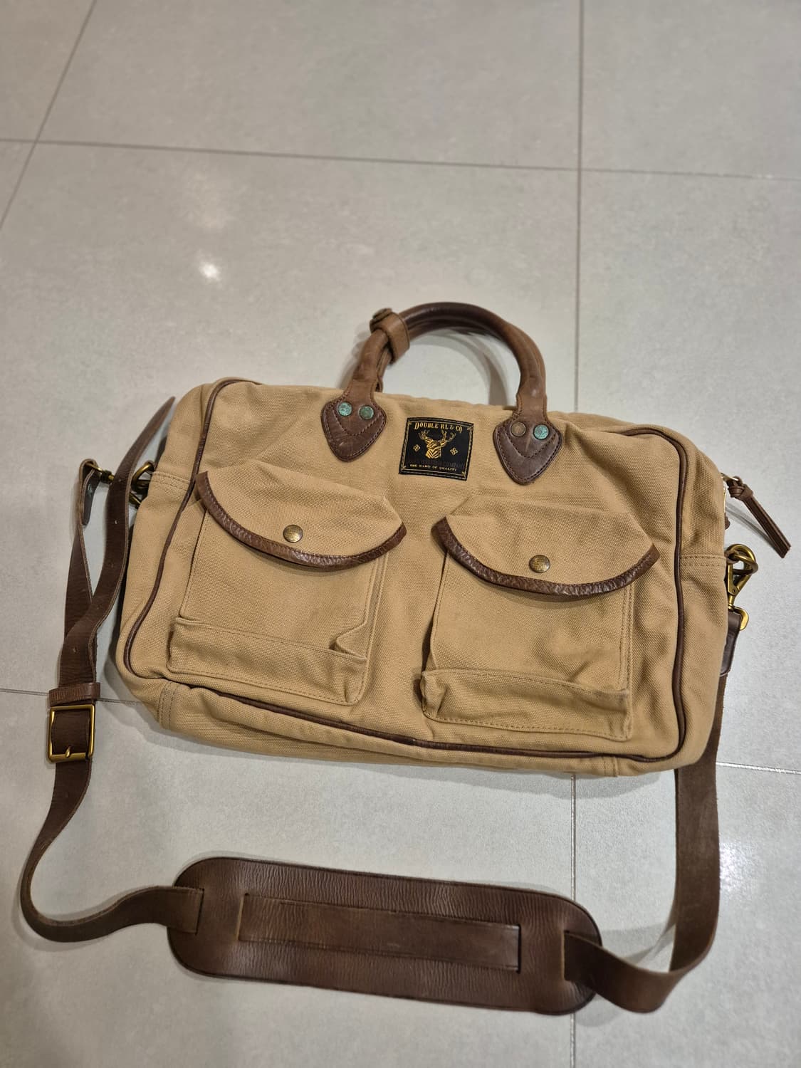 RRL 레더트림 캔버스 브리프케이스 상품이미지2