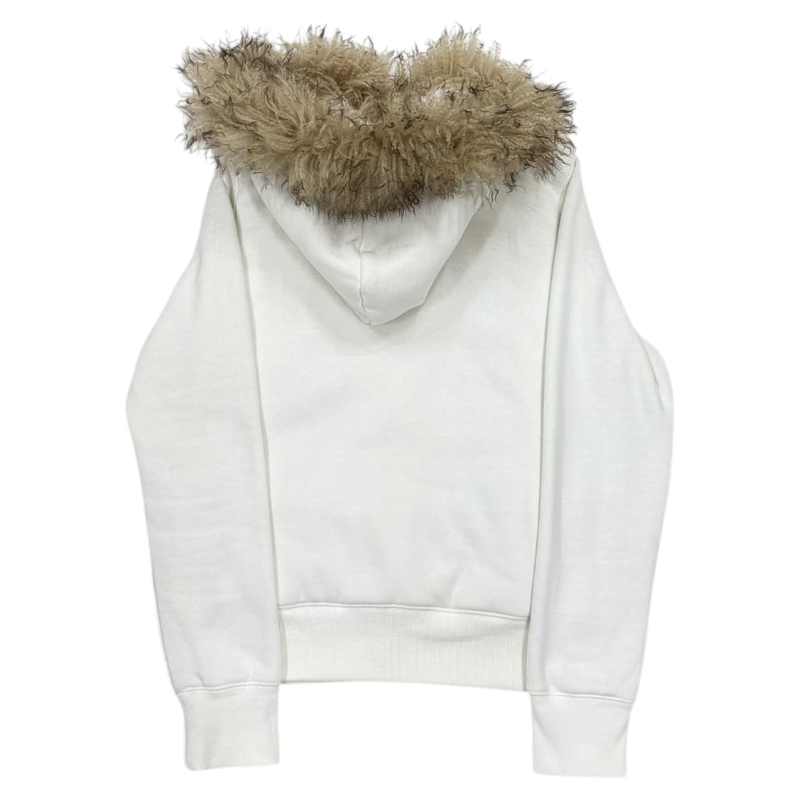 스파오 빈티지 Y2K 울프죠 퍼 모리걸 갸루 후드집업 자켓 화이트 M 상품이미지4