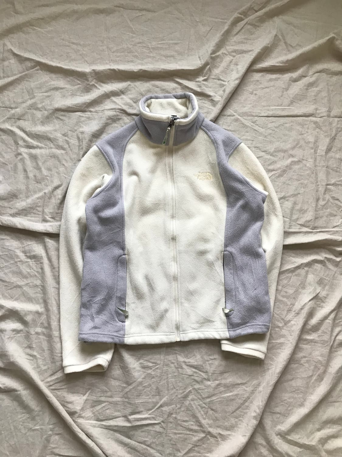 대장급 노스페이스 해외판 로고 아이보리 플리스 집업 상품이미지5