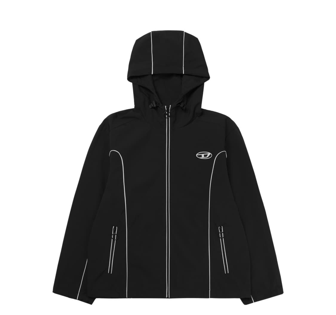 디젤 J-하이브스 콘트라스트 파이핑 윈드브레이커 블랙 상품이미지1