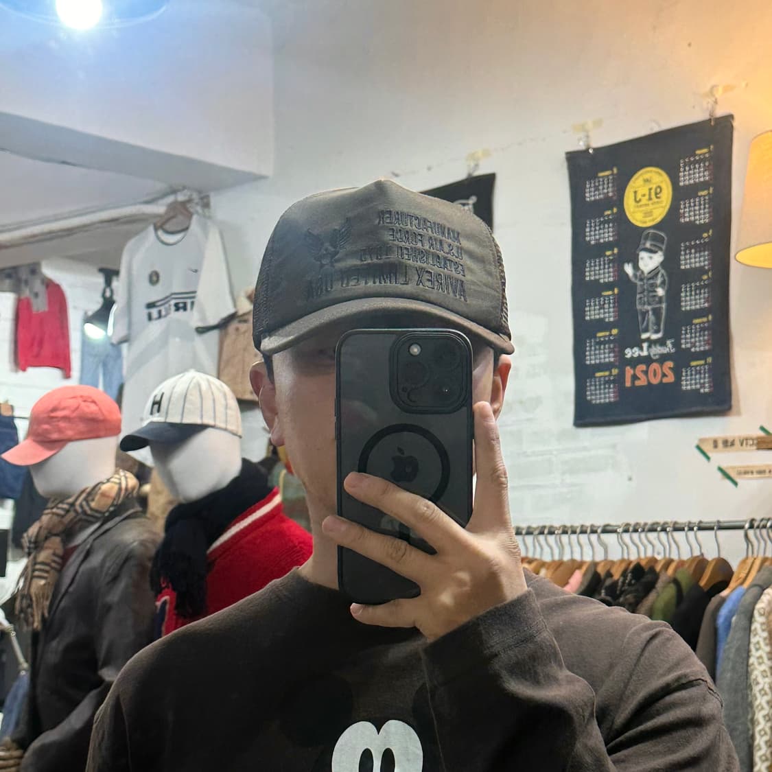 (착용컷) AVIREX 자수 트러커 캡 (57~59cm) 상품이미지2