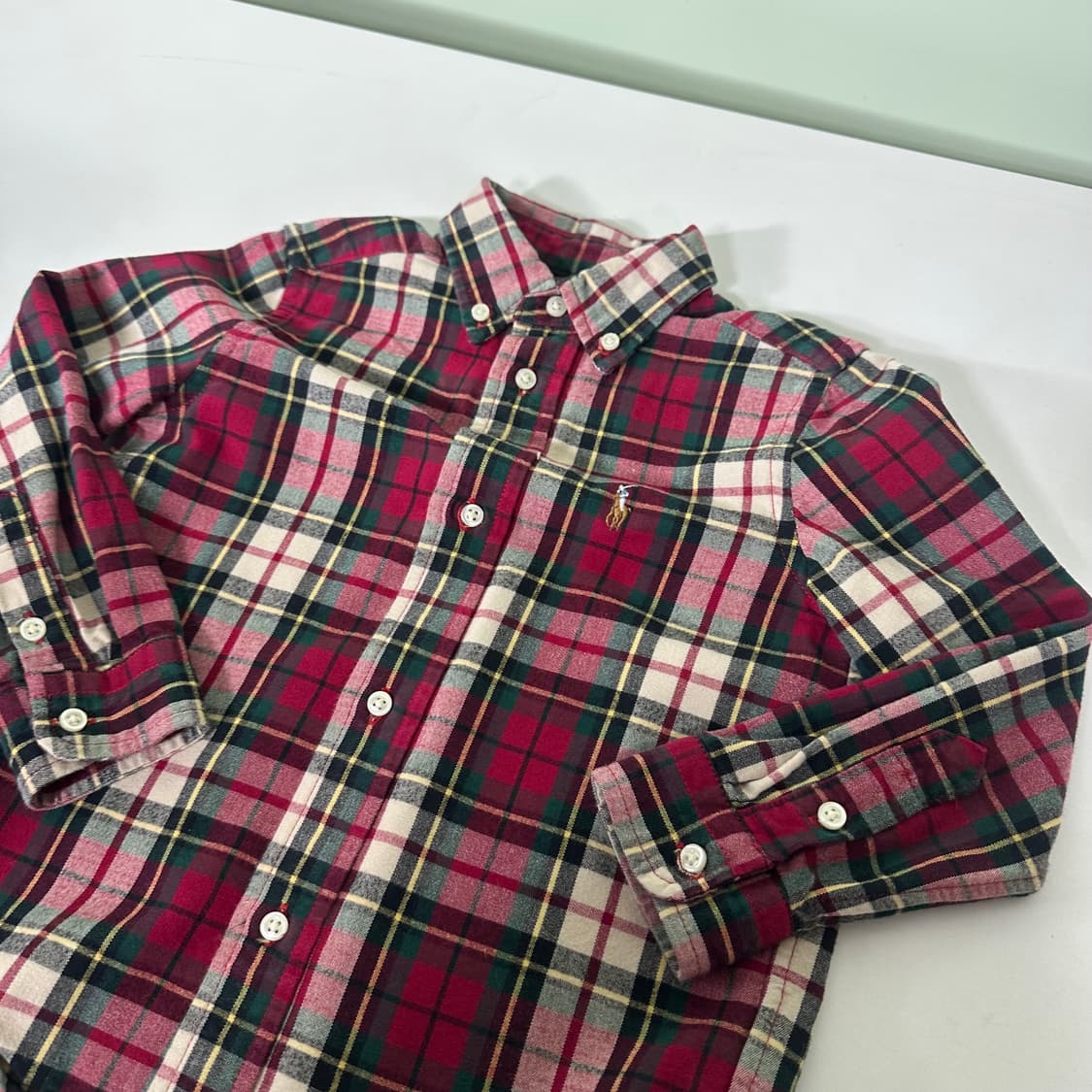 3T 폴로랄프로렌 키즈 포니로고 코튼 체크셔츠 남방 상품이미지1