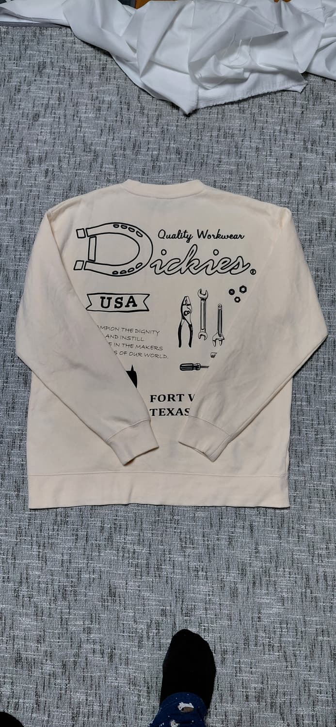 디키즈 워크웨어 헤리티지 기모 맨투맨 아이보리 L 상품이미지5