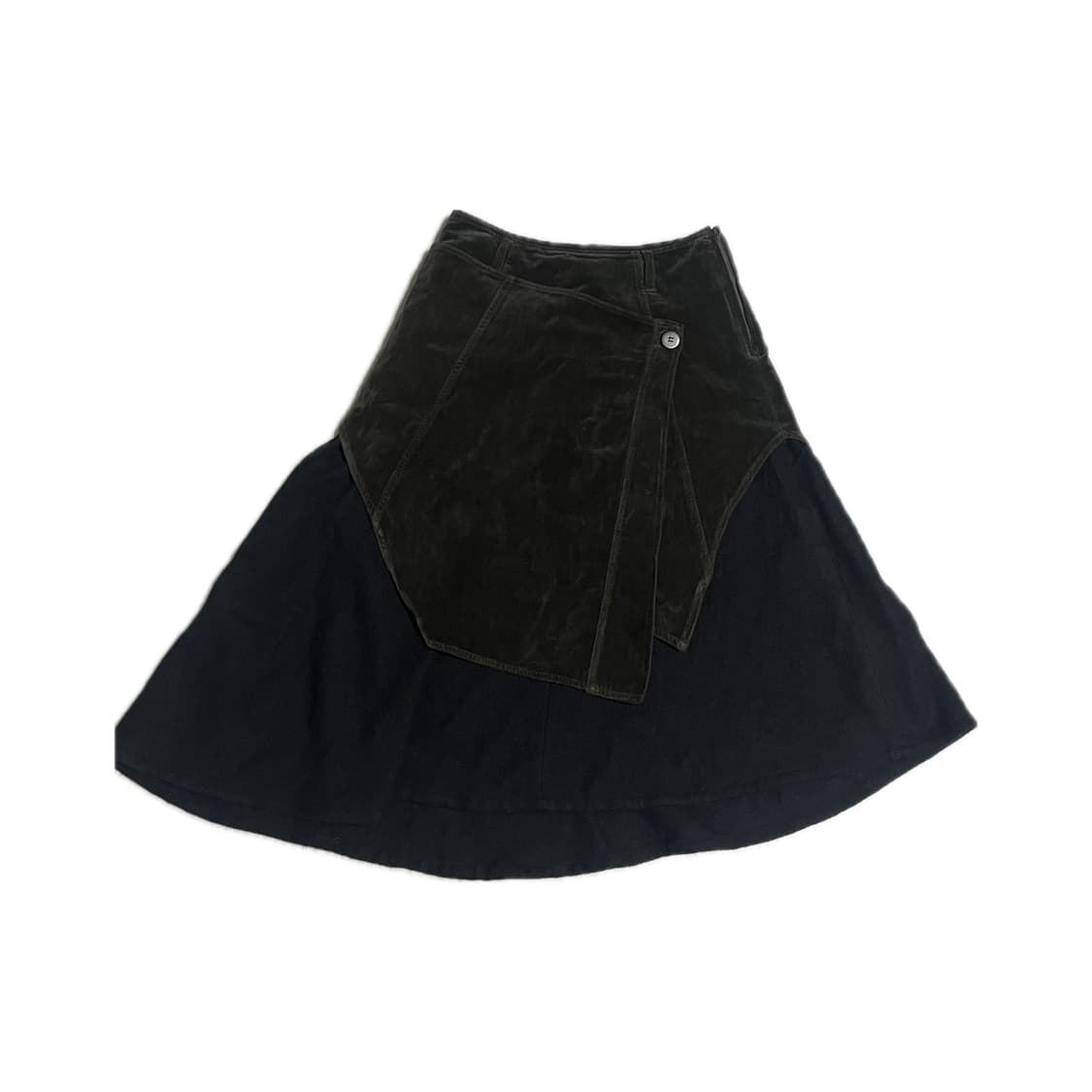 comme io 울 스웨이드 랩 스커트 상품이미지1