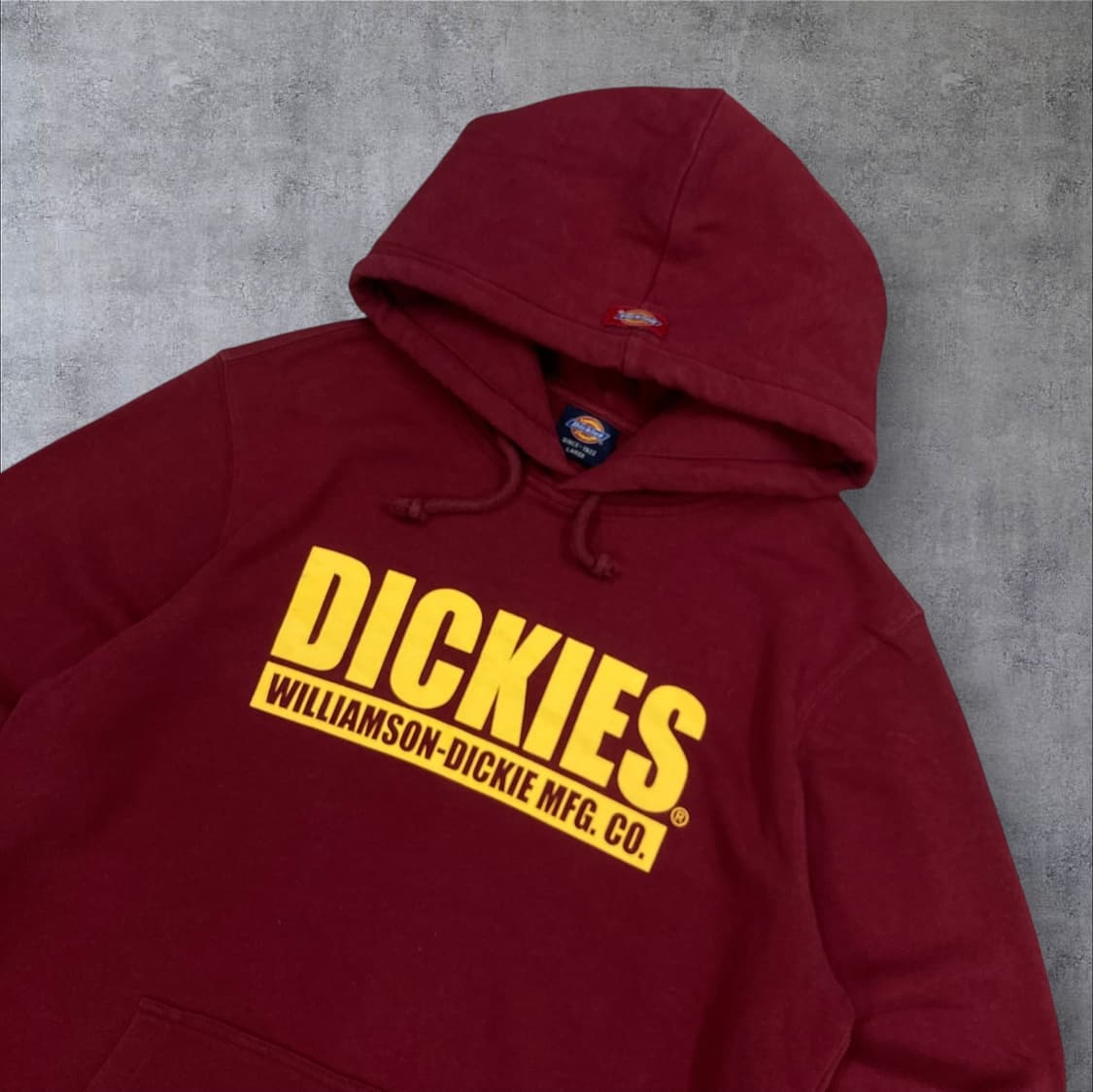 디키즈 버건디 컬러 스펠아웃 빅로고 후드티 상품이미지2