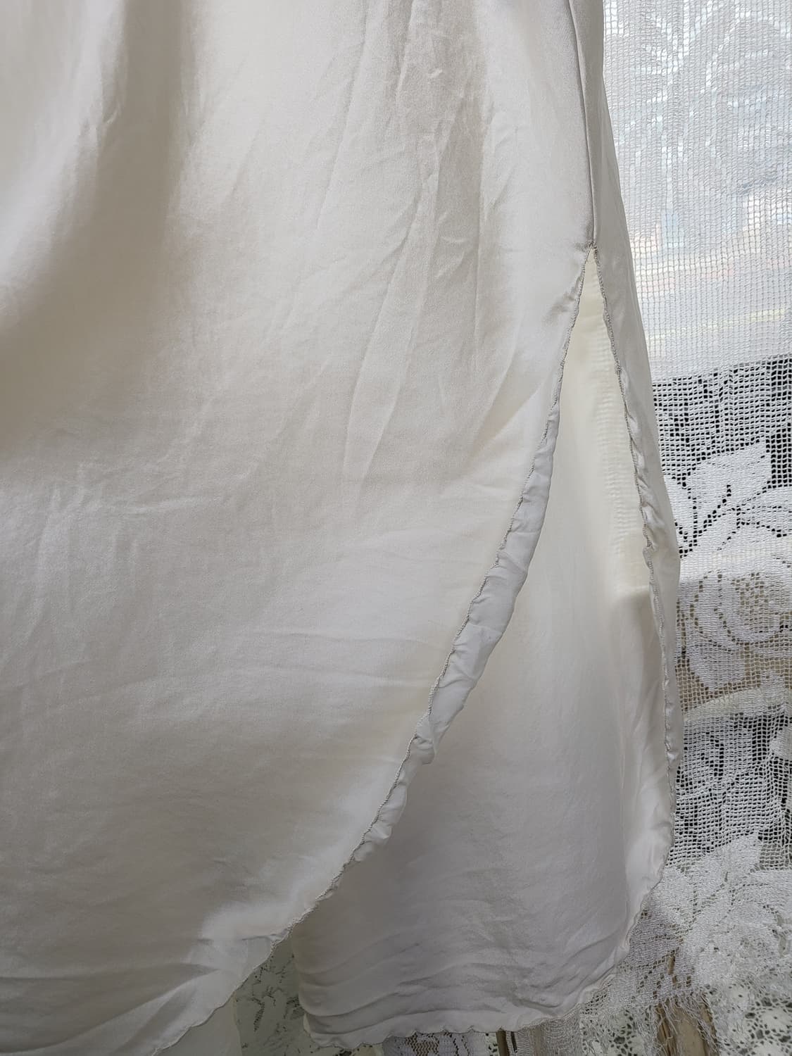 빈티지 오프 화이트 실크 슬립 드레스 상품이미지4