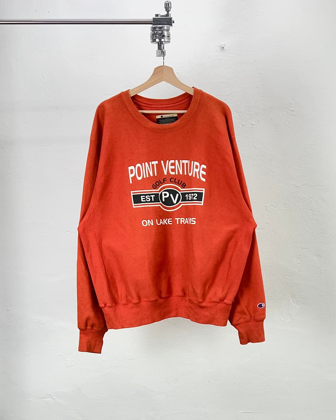 90s 챔피온 오렌지 레드 리버스 위브 스웨트 셔츠 상품이미지1