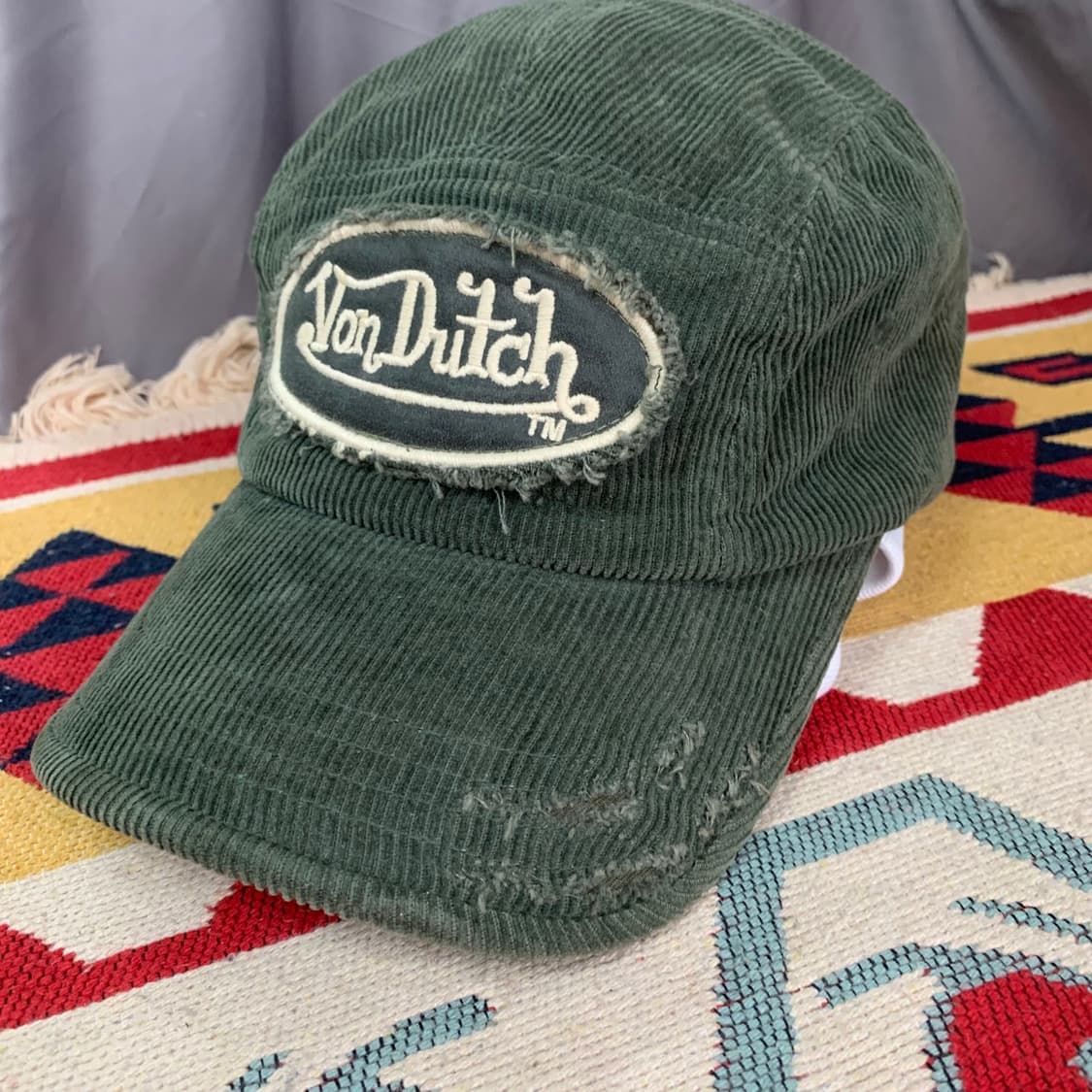VONDUTCH 본더치 카키 코듀로이 데미지 볼캡 모자 상품이미지2