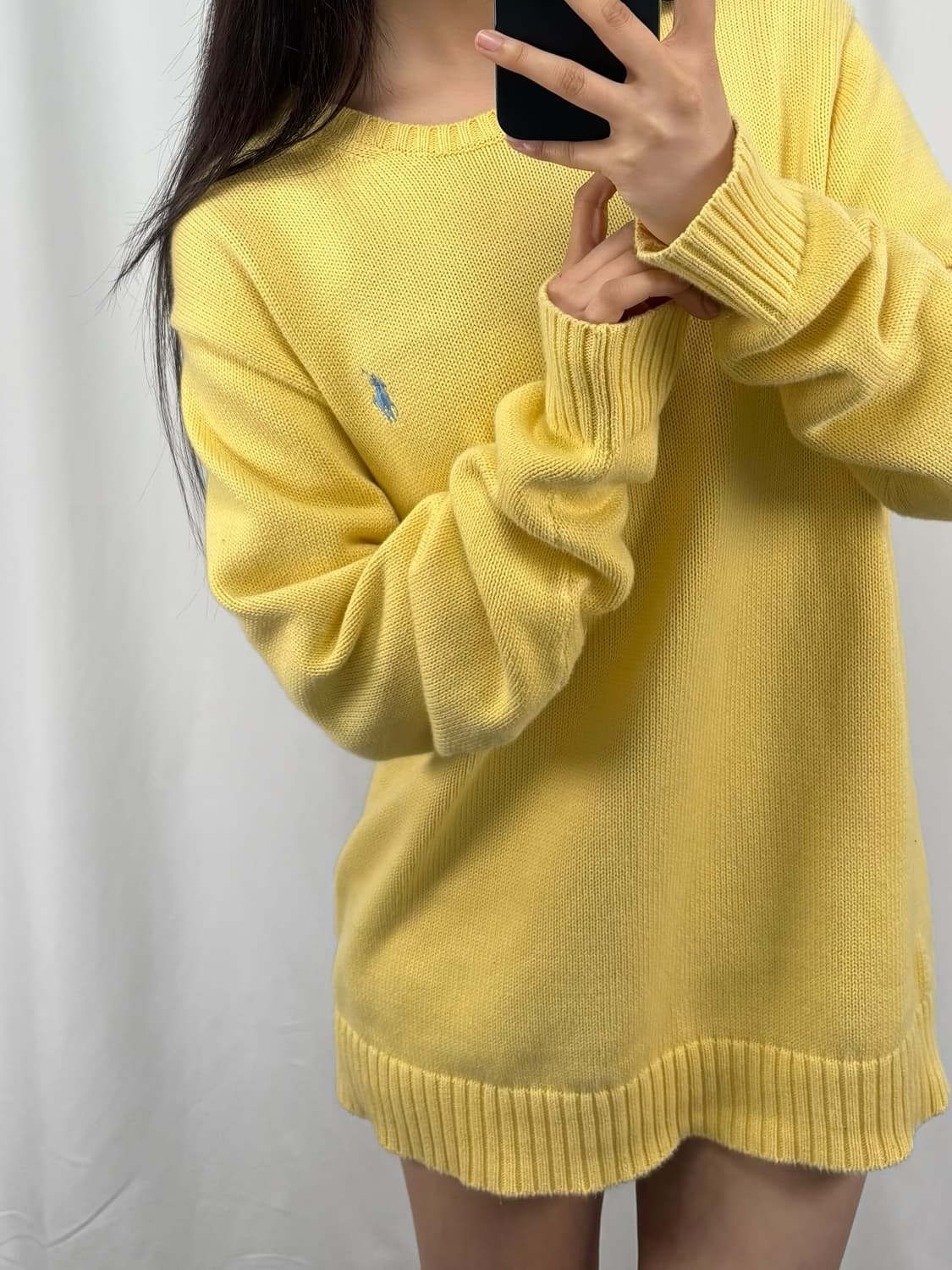 폴로 옐로우 코튼 니트 상품이미지1