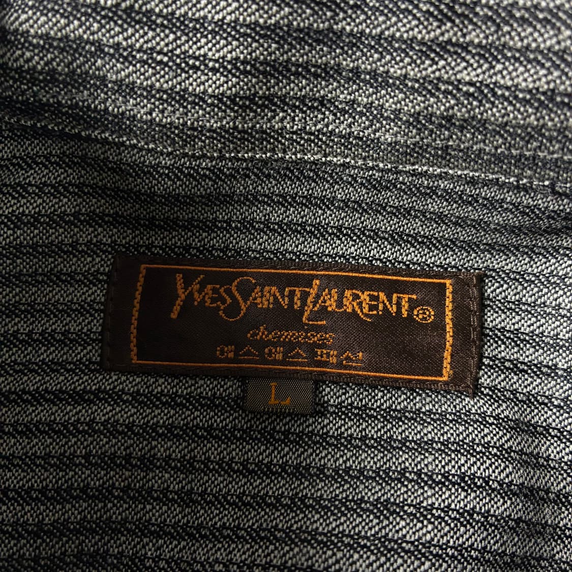 Yves Saint Laurent  입생로랑 자수 차콜 스트라이프 셔츠 상품이미지5