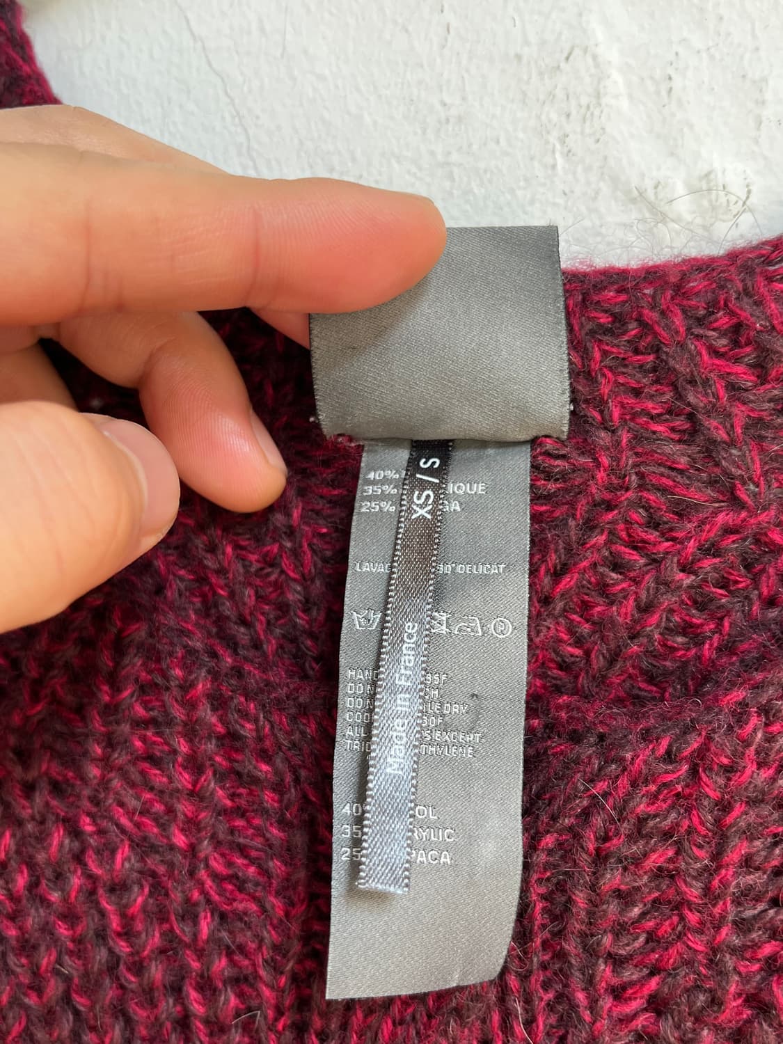 Lilith 릴리스 버건디 알파카 울 니트 사디건 XS 상품이미지3