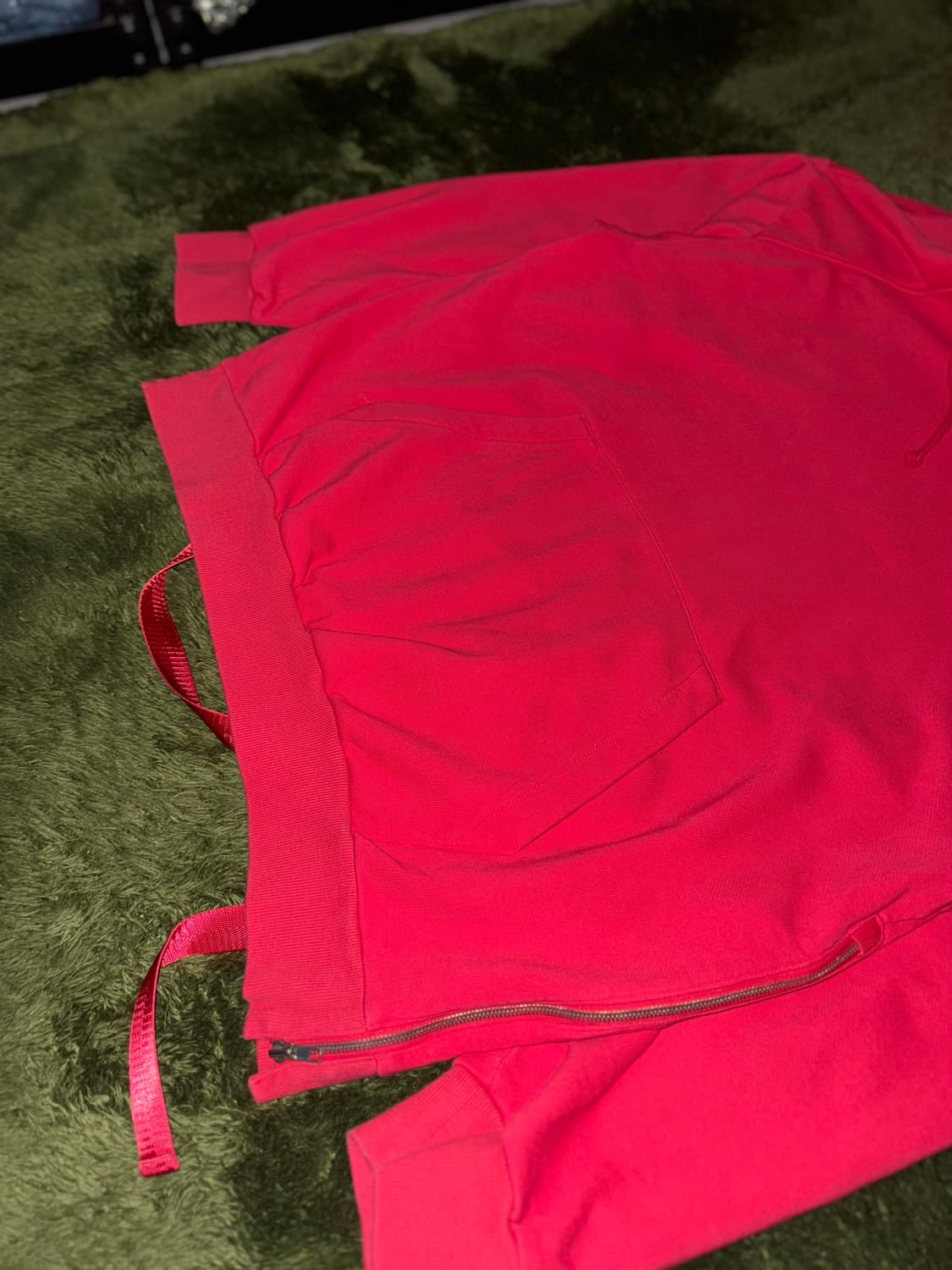 [S] 준지 오버사이즈 실루엣 사이드 지퍼 후디 레드 상품이미지5