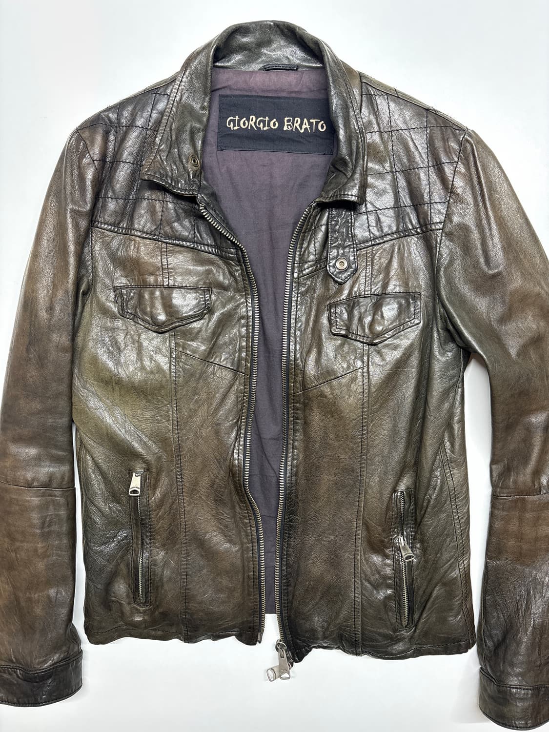 조르지오 브라토 11ss 워시드 레더 자켓 상품이미지3