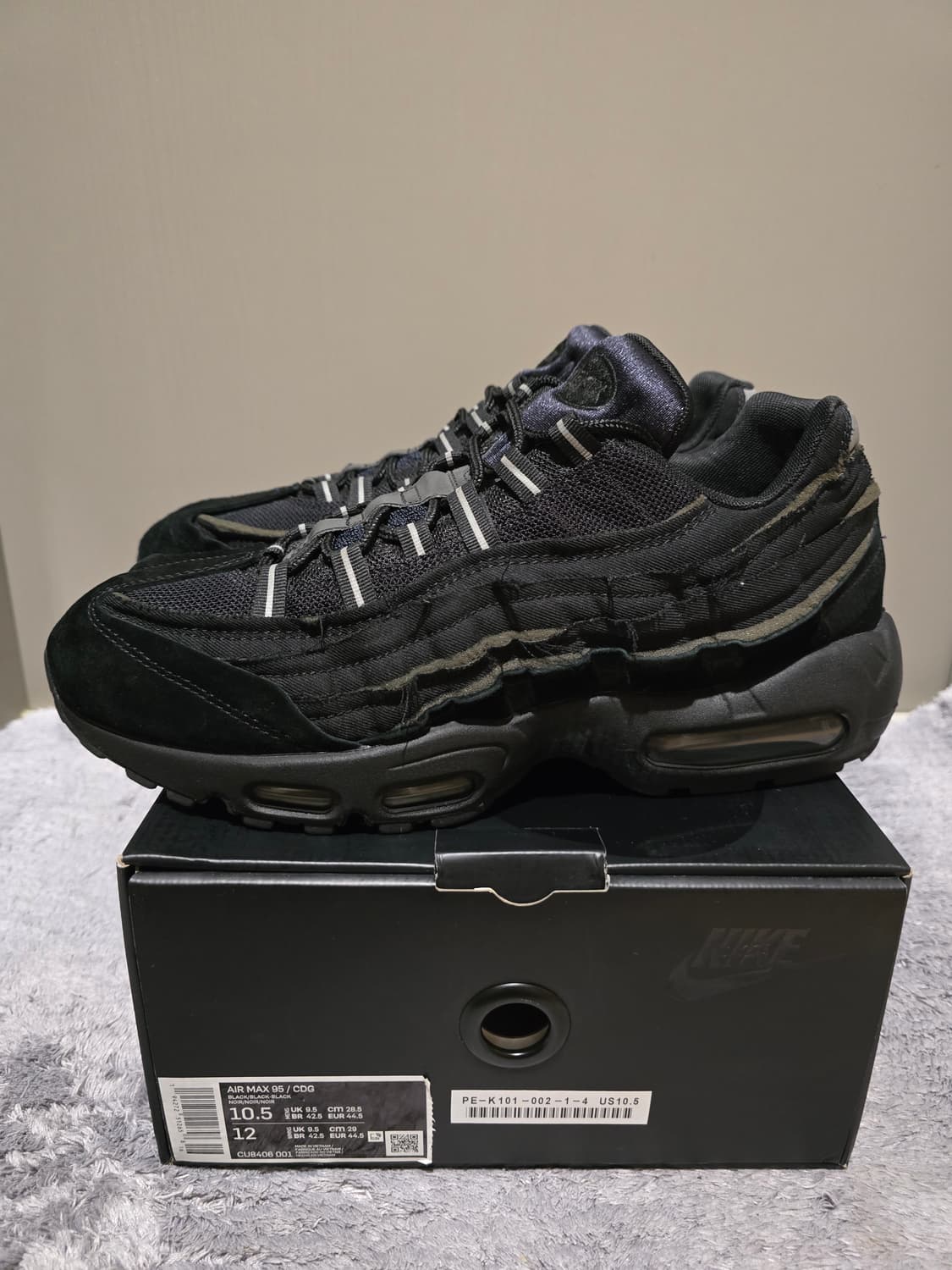 나이키 x 꼼데가르송 옴므 CDG 에어맥스 95 블랙 상품이미지5