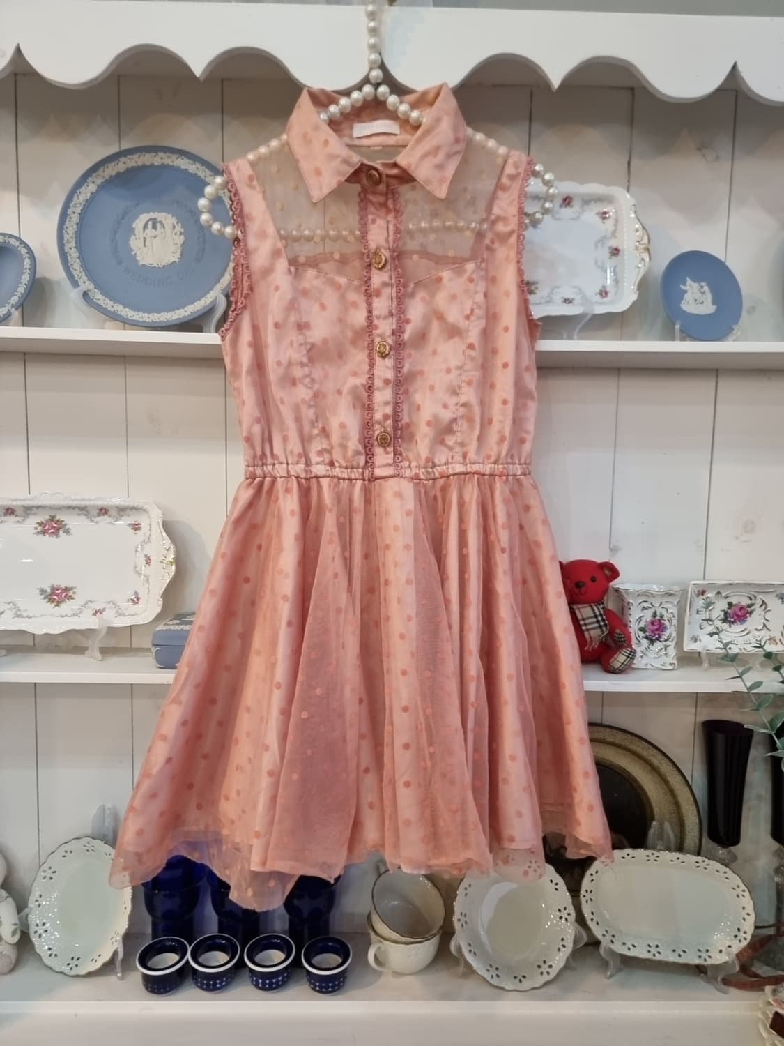 LIZ LISA 도트 시스루 셔츠원피스 상품이미지1