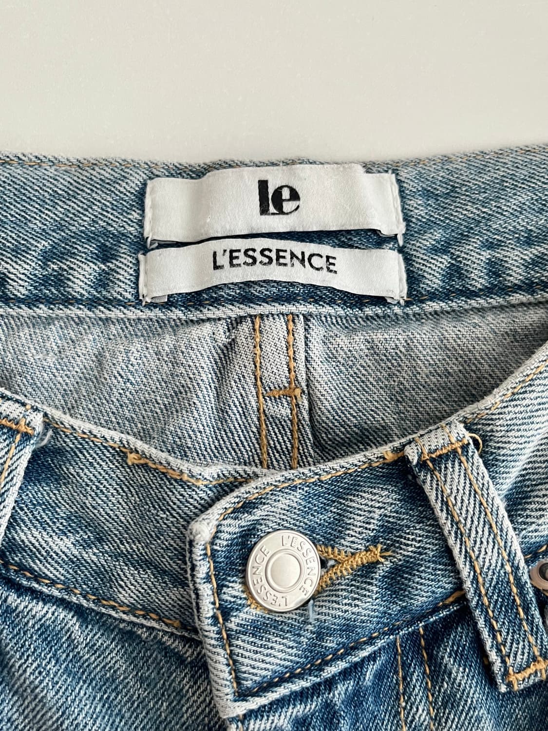 M) 르 Le L'ESSENCE 와이드 데님 팬츠 연청 상품이미지3