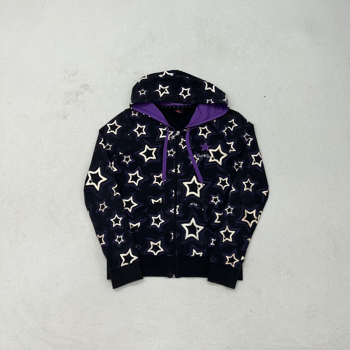Vintage black star point hood zip-up 상품이미지3